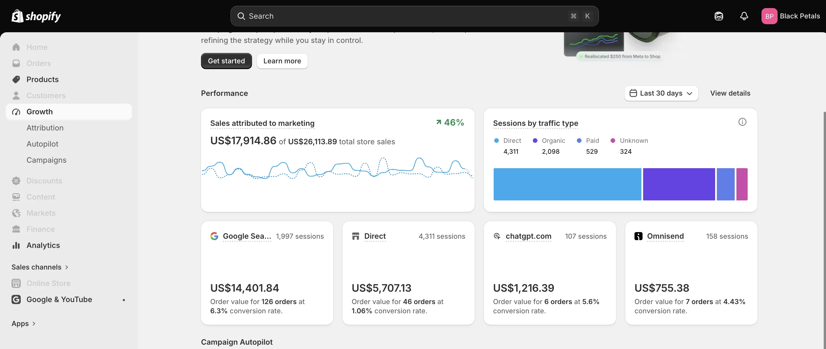 Google Ads overview with demographics, search auction insights and top searches