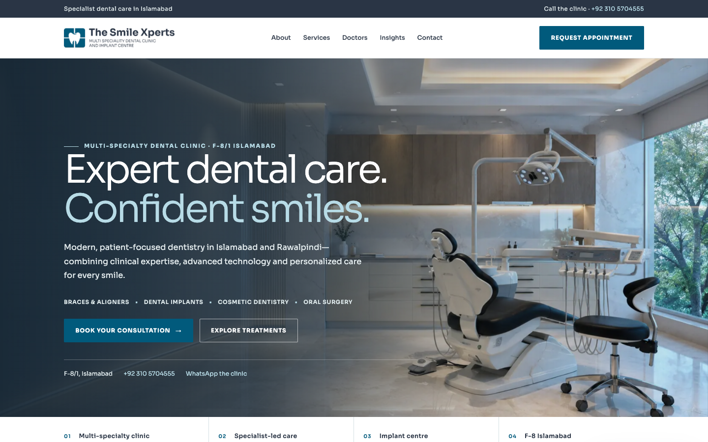 Desktop screenshot of The Smile Xperts website homepage