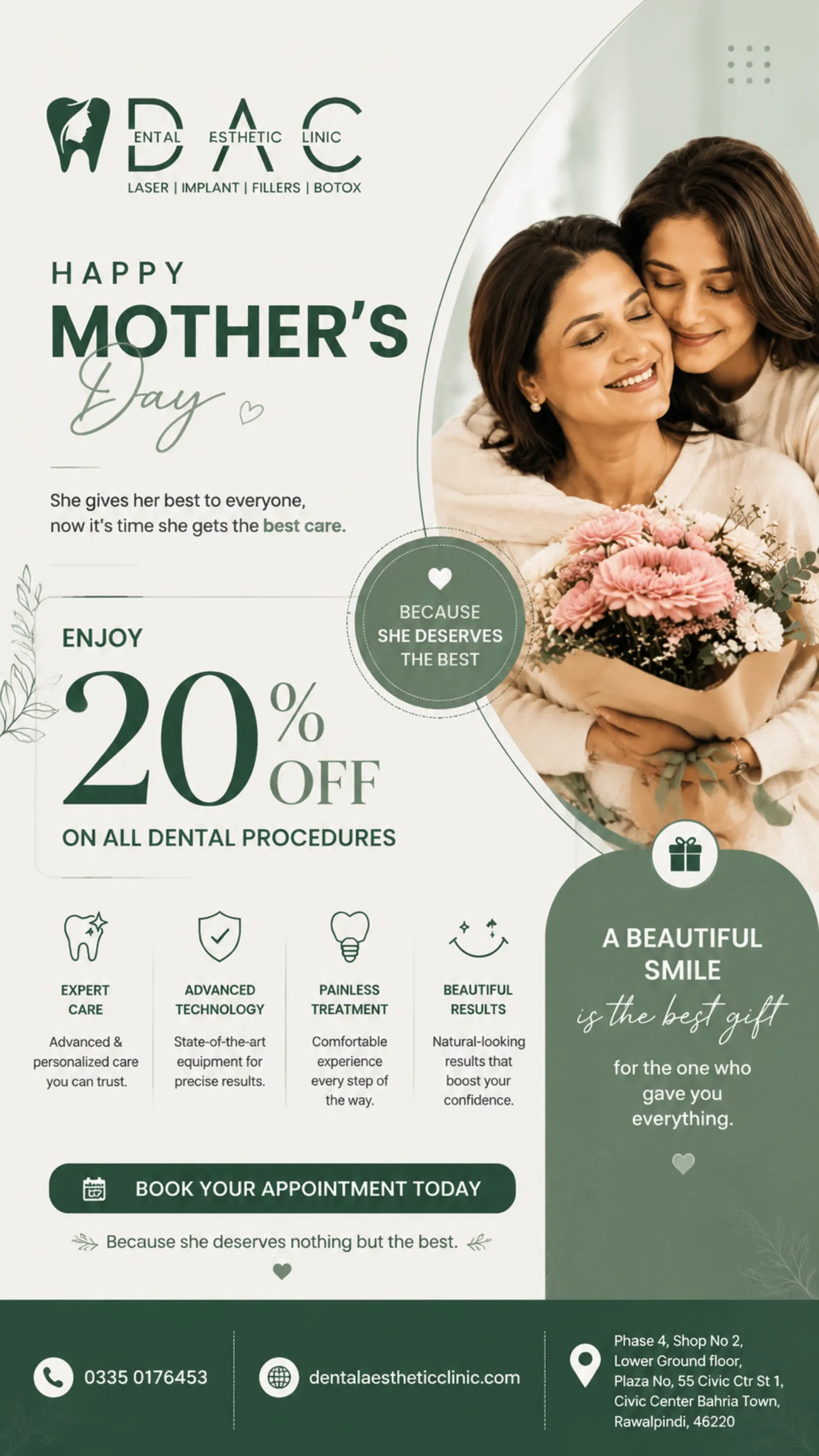 Dental Clinic Mother's Day Campaign Creative by Crea8iv Media