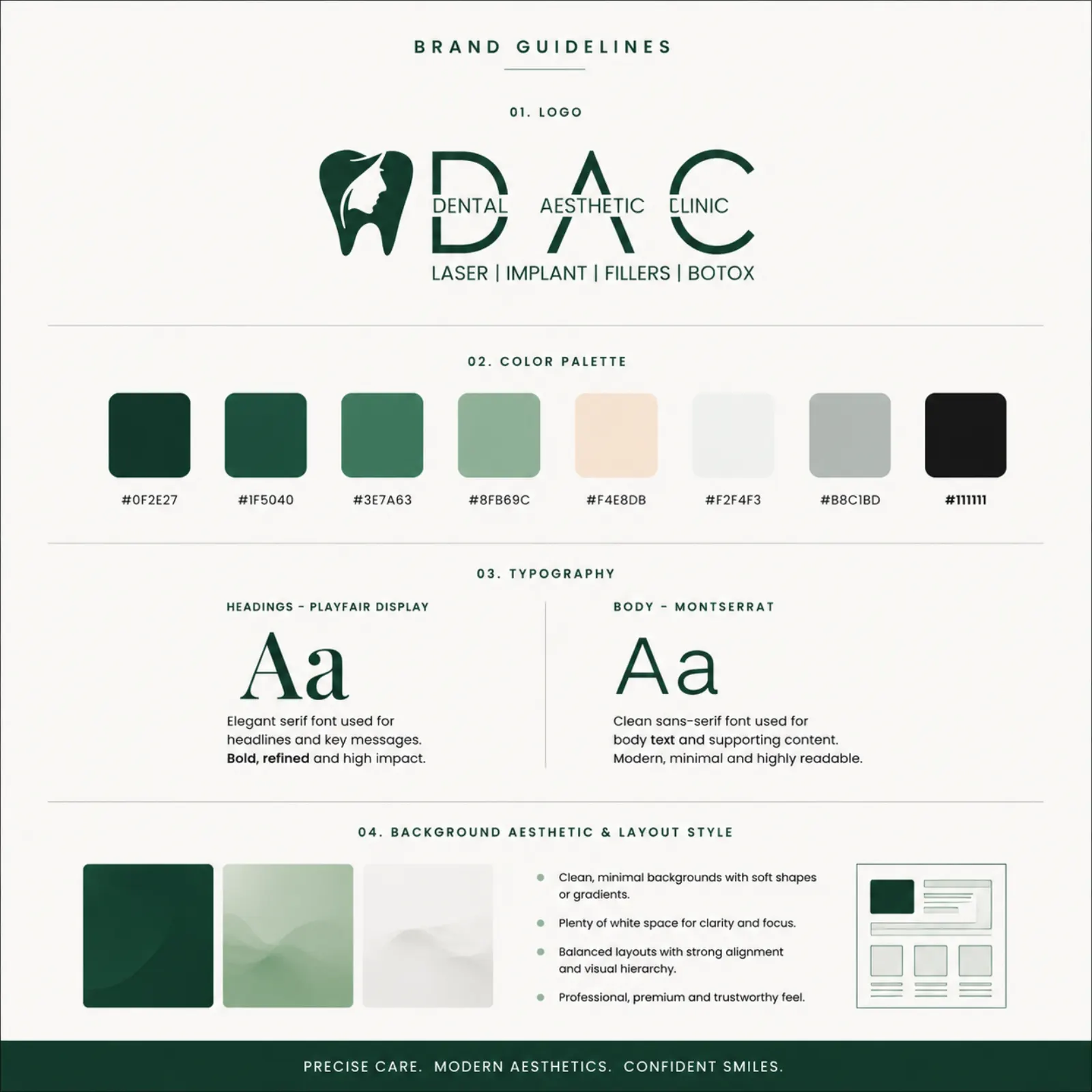 Dental Aesthetics Clinic Brand Guidelines by Howrah Shah