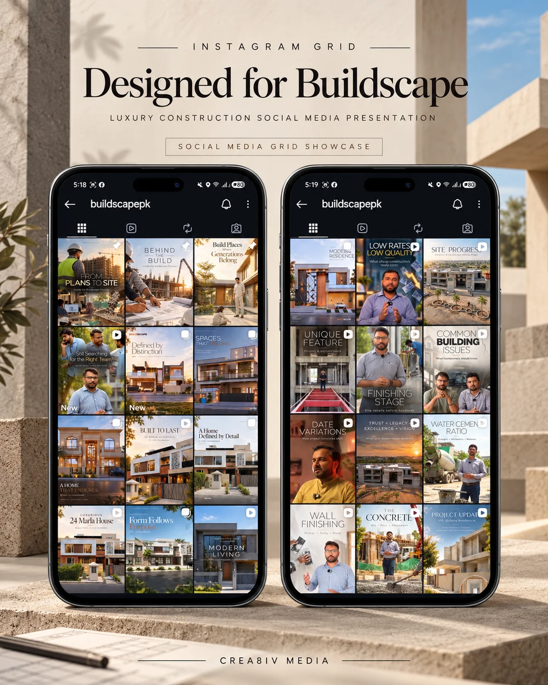 Interiors & Architects social media grid — Buildscape Instagram Grid Showcase